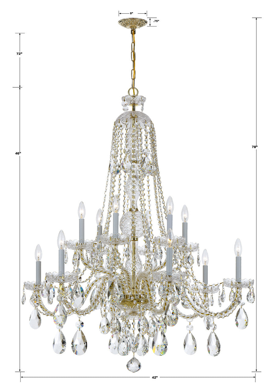 Traditional 12 Light Crystal Chandelier
