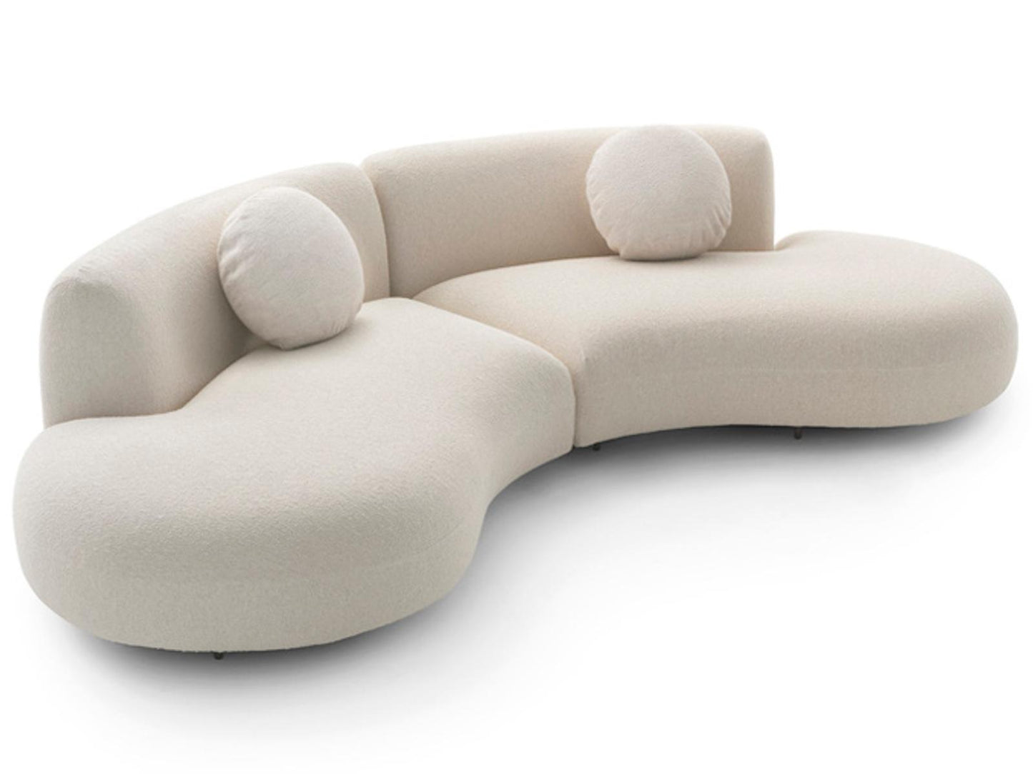 Tokio 4-Seat Curved Modular Fabric Sectional Sofa in Orbaco Fabric