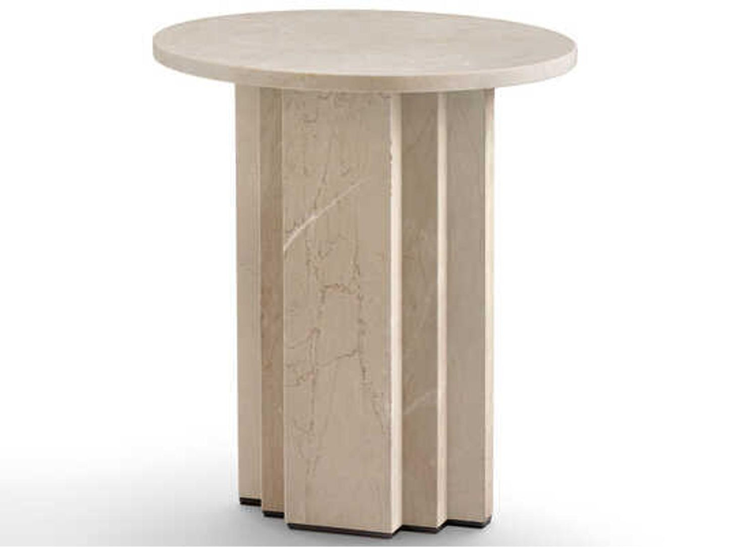 Scalea Round Crema Marfil Marble End Table