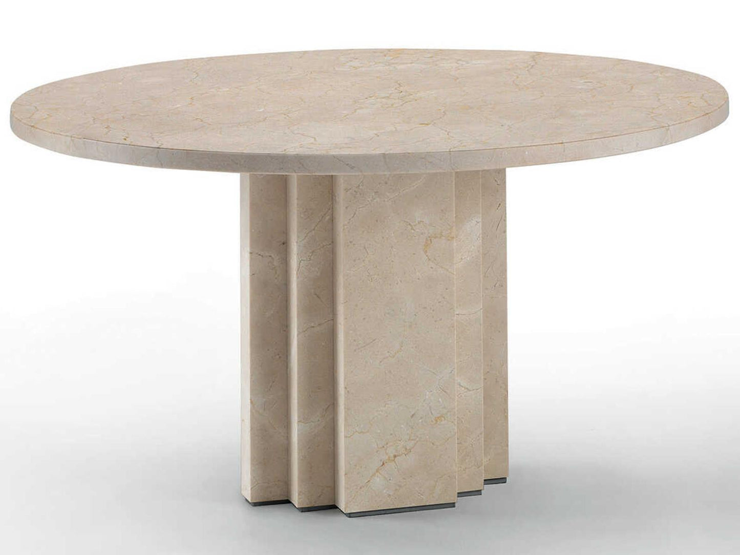 Scalea Round Crema Marfil Marble End Table