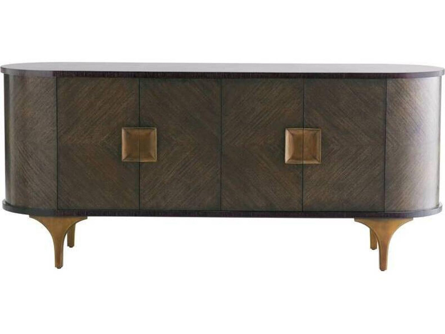 Nathaniel Credenza Brindle Eucalyptus Veneer with Brass Hardware