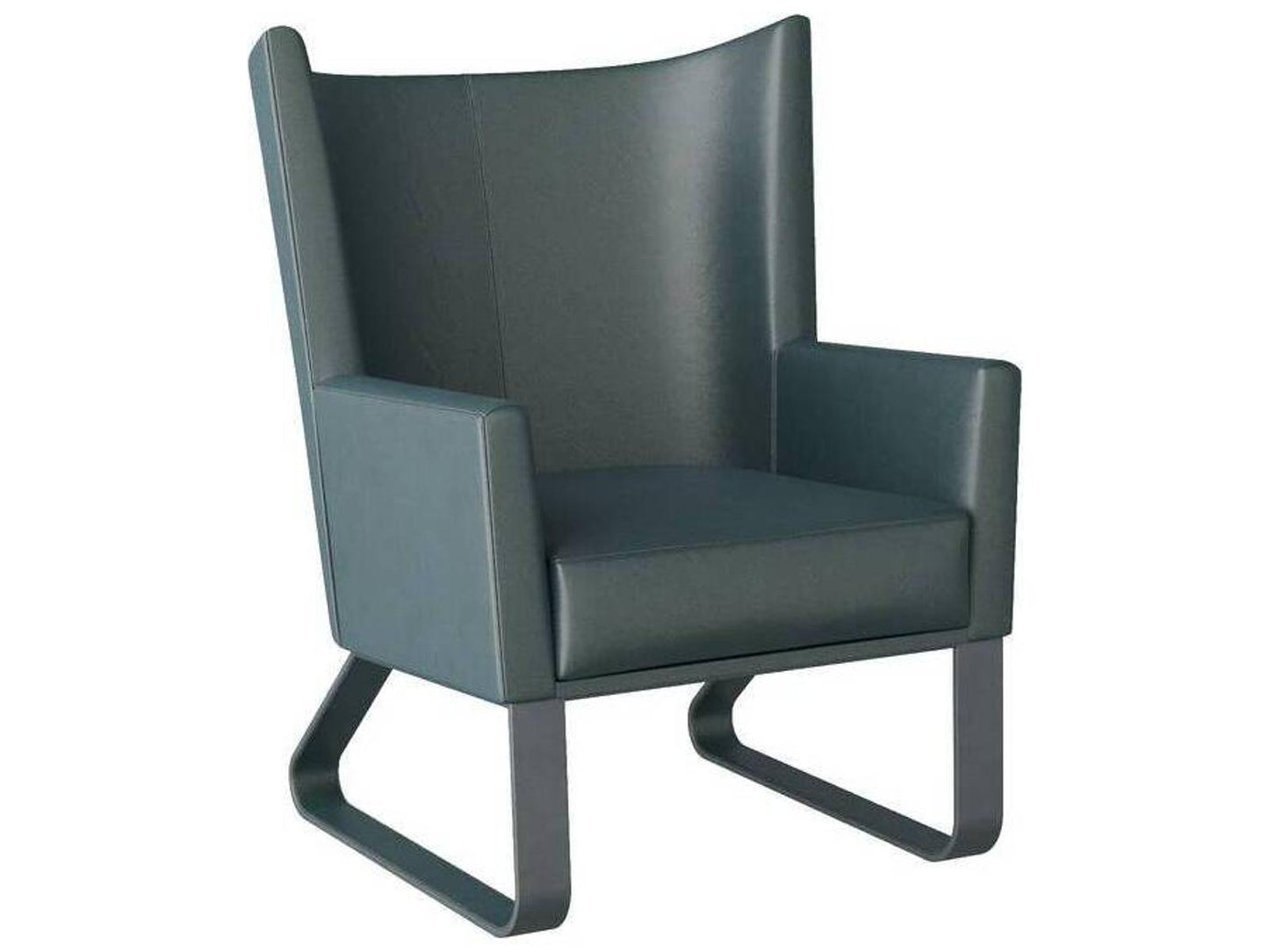 Gray Leather Accent Chair Bleu