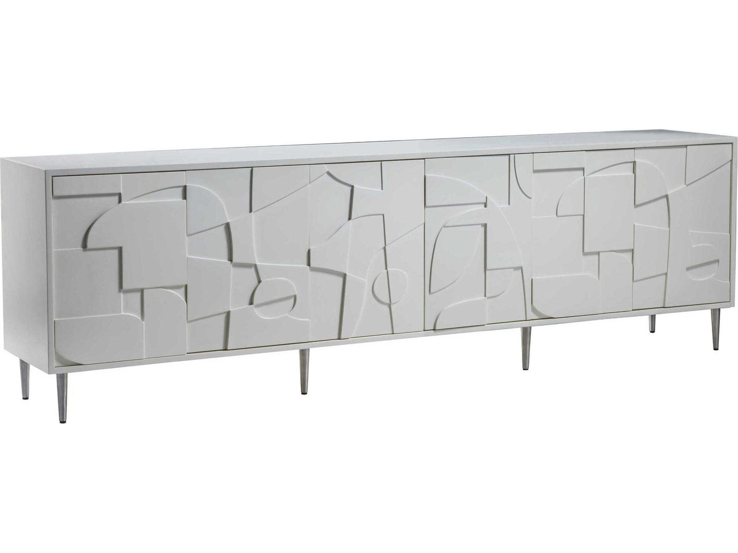 Home Bardo 100-Inch Media Console Table in White Ivory