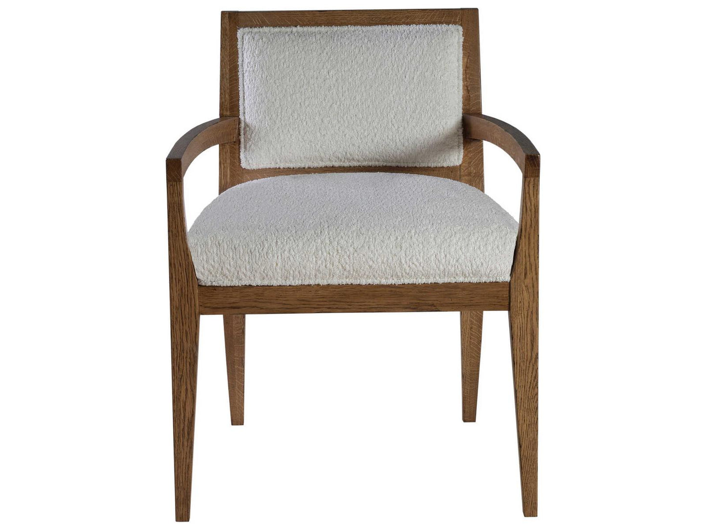 Home Barnaby Upholstered Dining Armchair in White Oak Finish