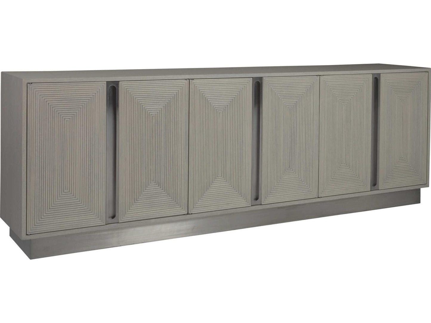 Home Gradient Long Media Console in Cerused White Grey