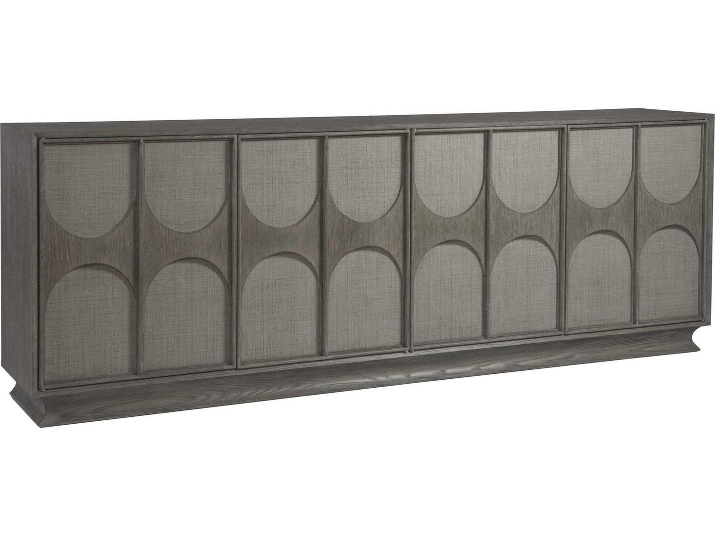 Home Monstuart Long Media Console Buffet in Warm Grey Wire Brushed Oak