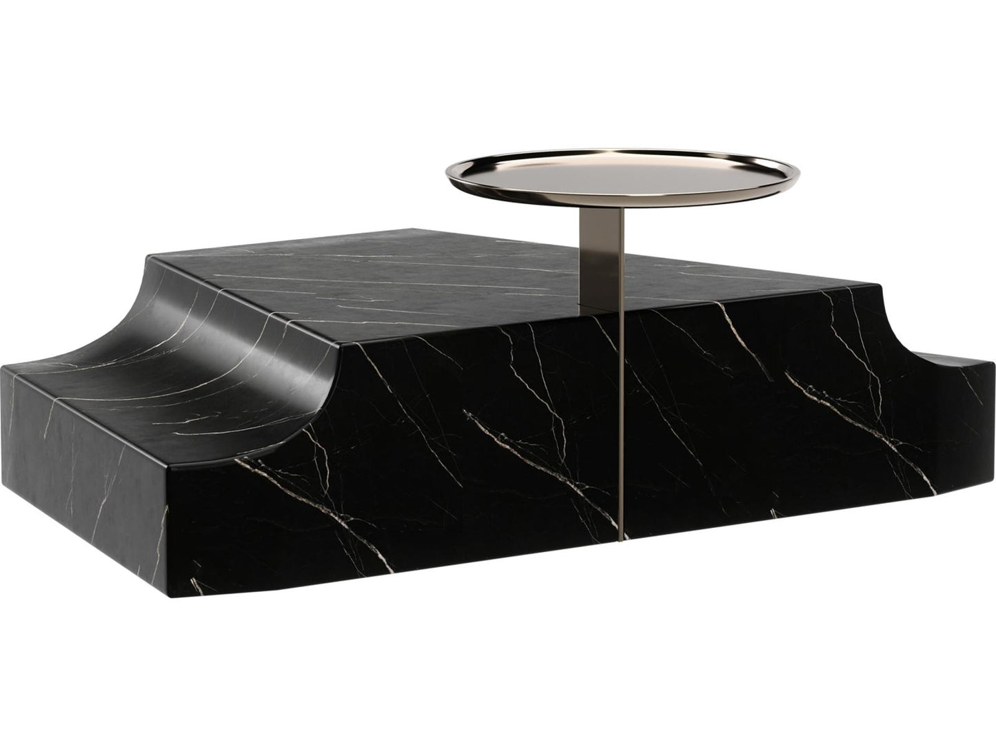 Overlap Round Stone End Table