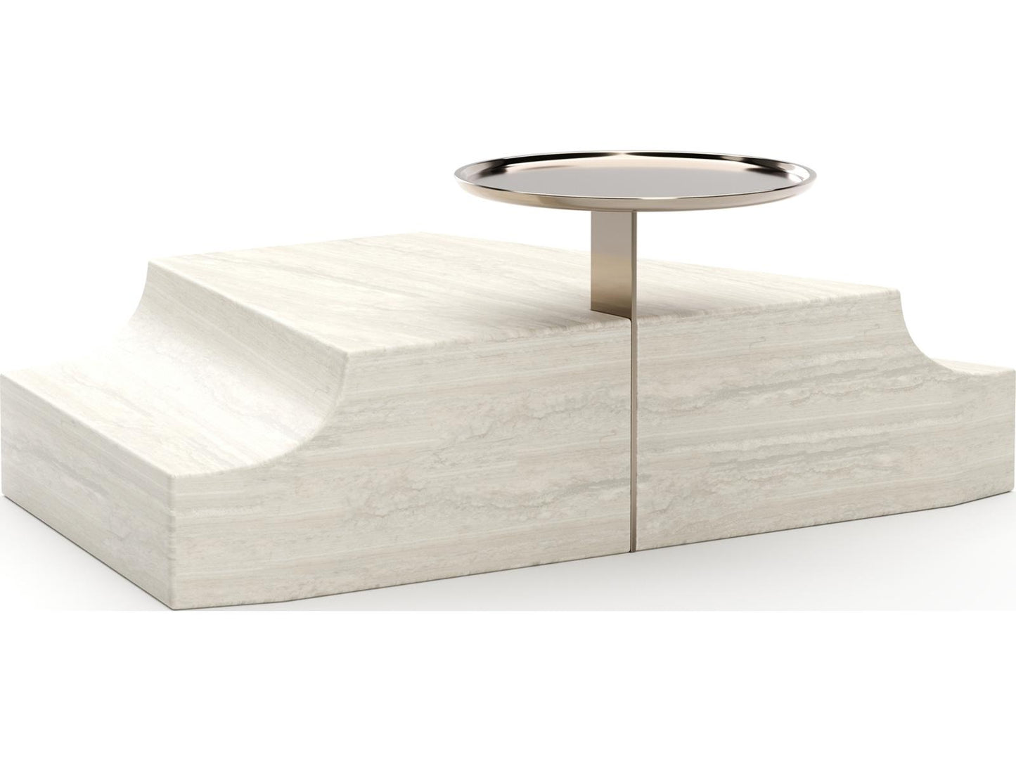 Overlap Round Stone End Table