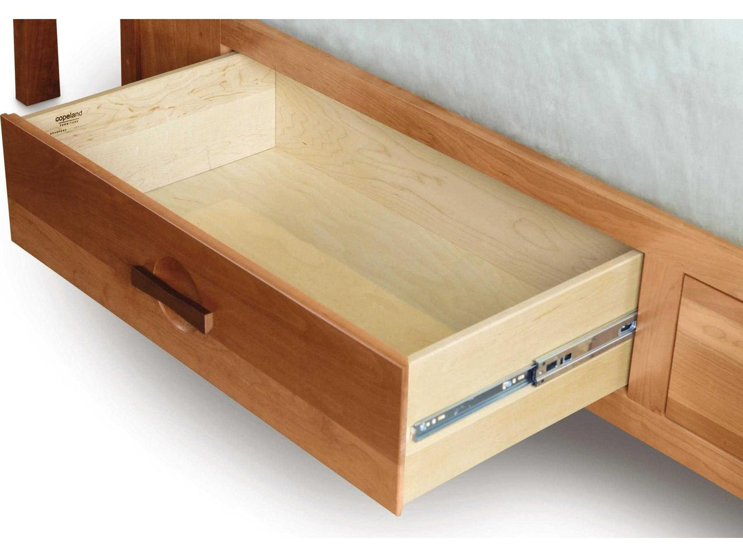 Berkeley King Storage Bed in Brown Cherry with Walnut Accents