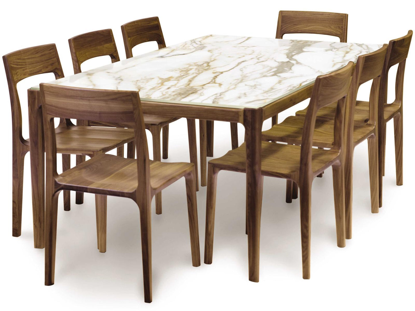 Lisse 84-Inch Rectangle Sintered Stone Dining Table in Natural Walnut