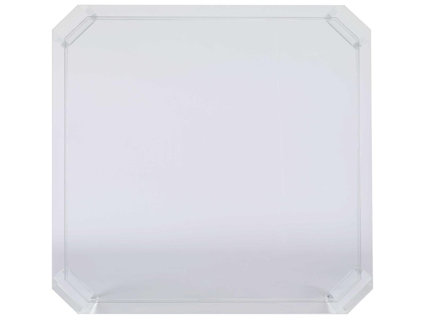 Thomas O'Brien Phoenix Square Coffee Table with Glass Top and Acrylic Base