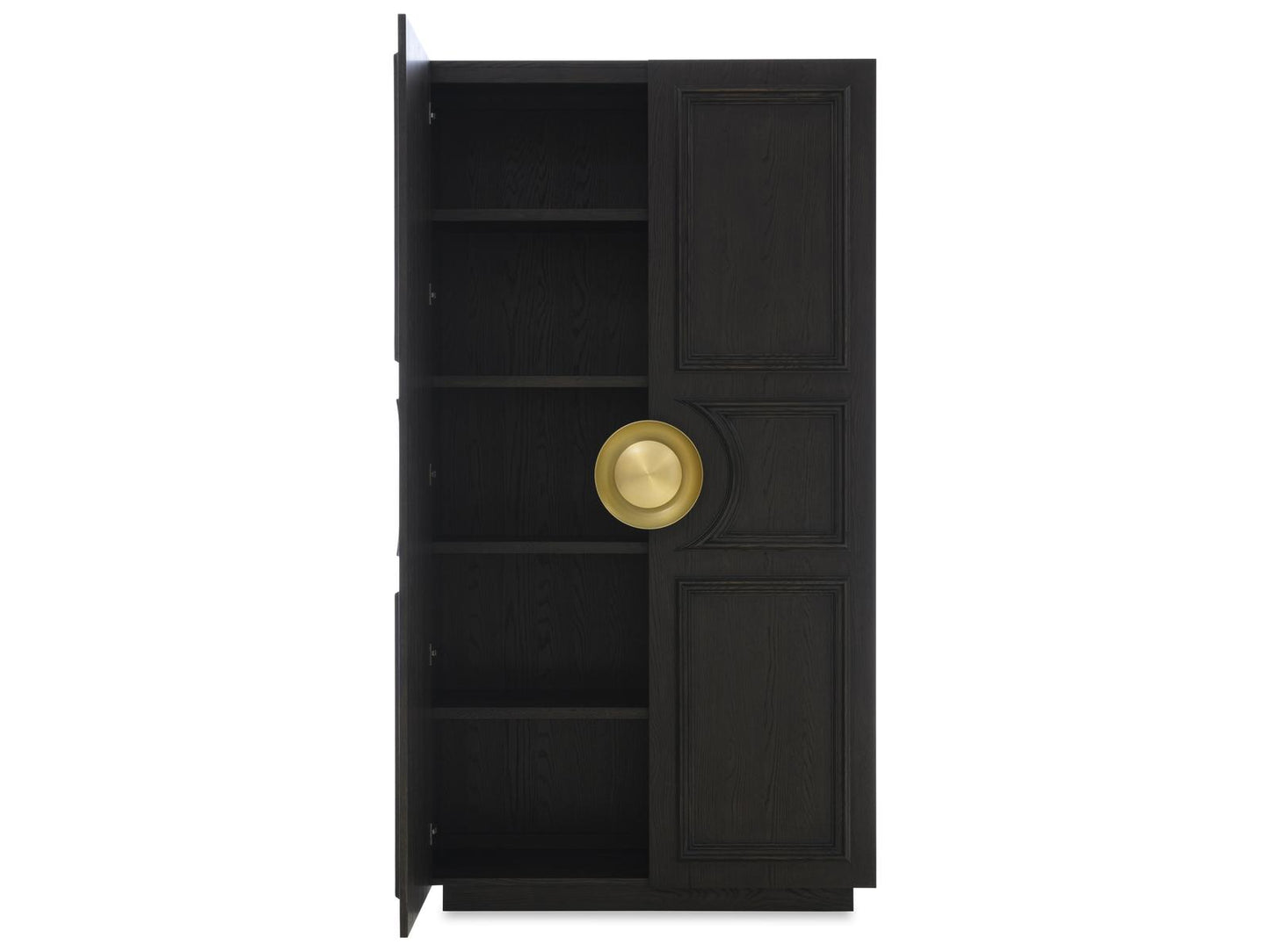 Cadence Mocha Wood Wardrobe with Antique Brass Hardware