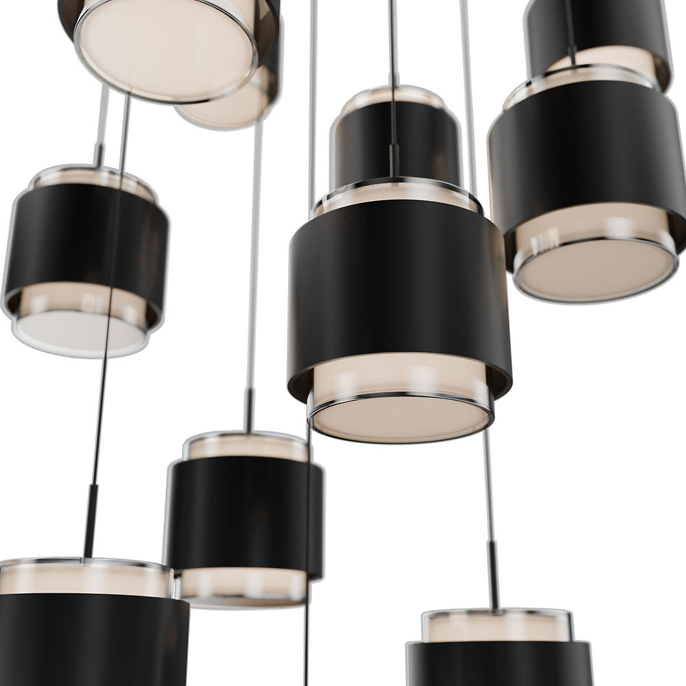 Banded LED Square Multi-Light Pendant