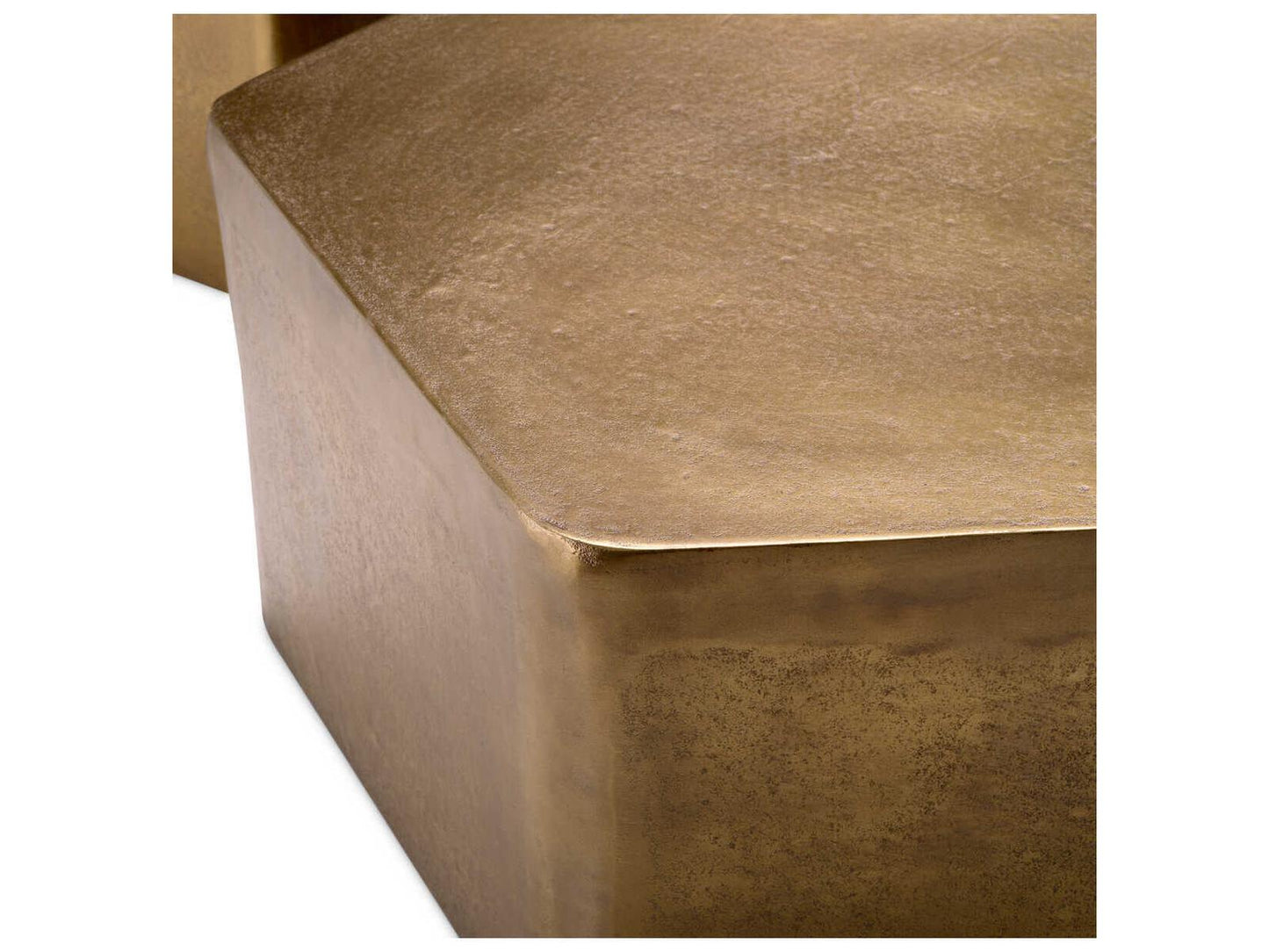 Veenazza Set of 3 Free Form Coffee Tables in Vintage Brass