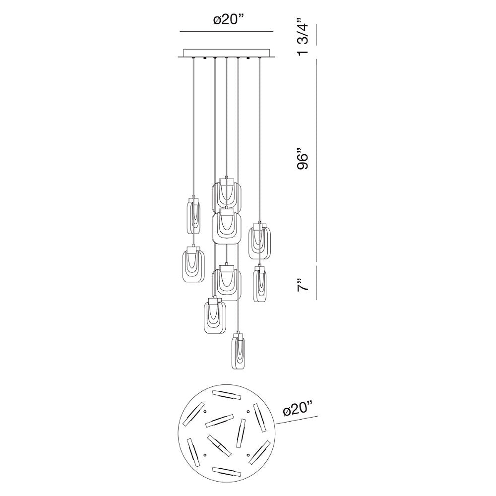 Paget Small LED Multi-Light Pendant