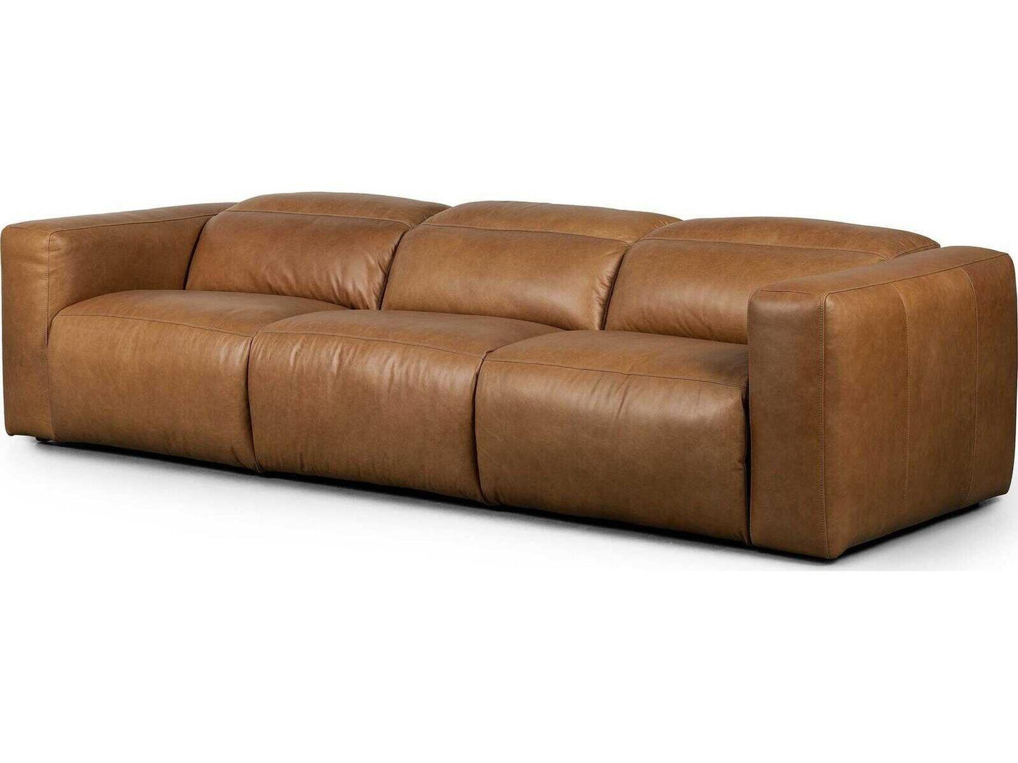 Radley 3-Piece Power Reclining Modular Top-Grain Leather Sectional in Sonoma Butterscotch