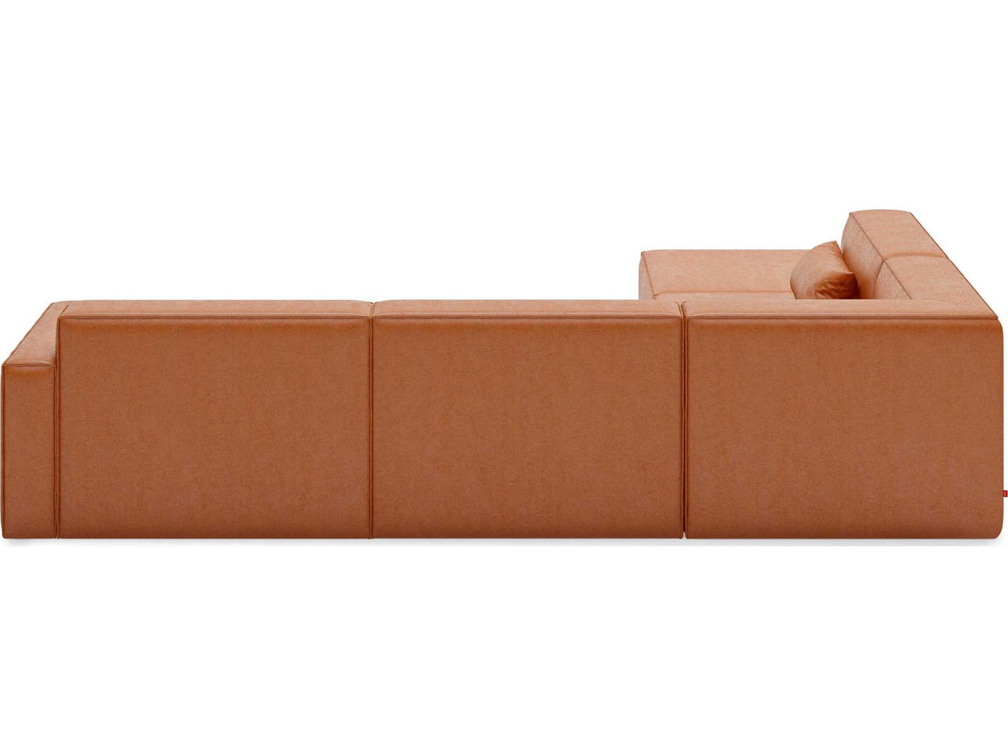 Mix Modular 5-Piece Vegan AppleSkin Leather Sectional Sofa in Cognac