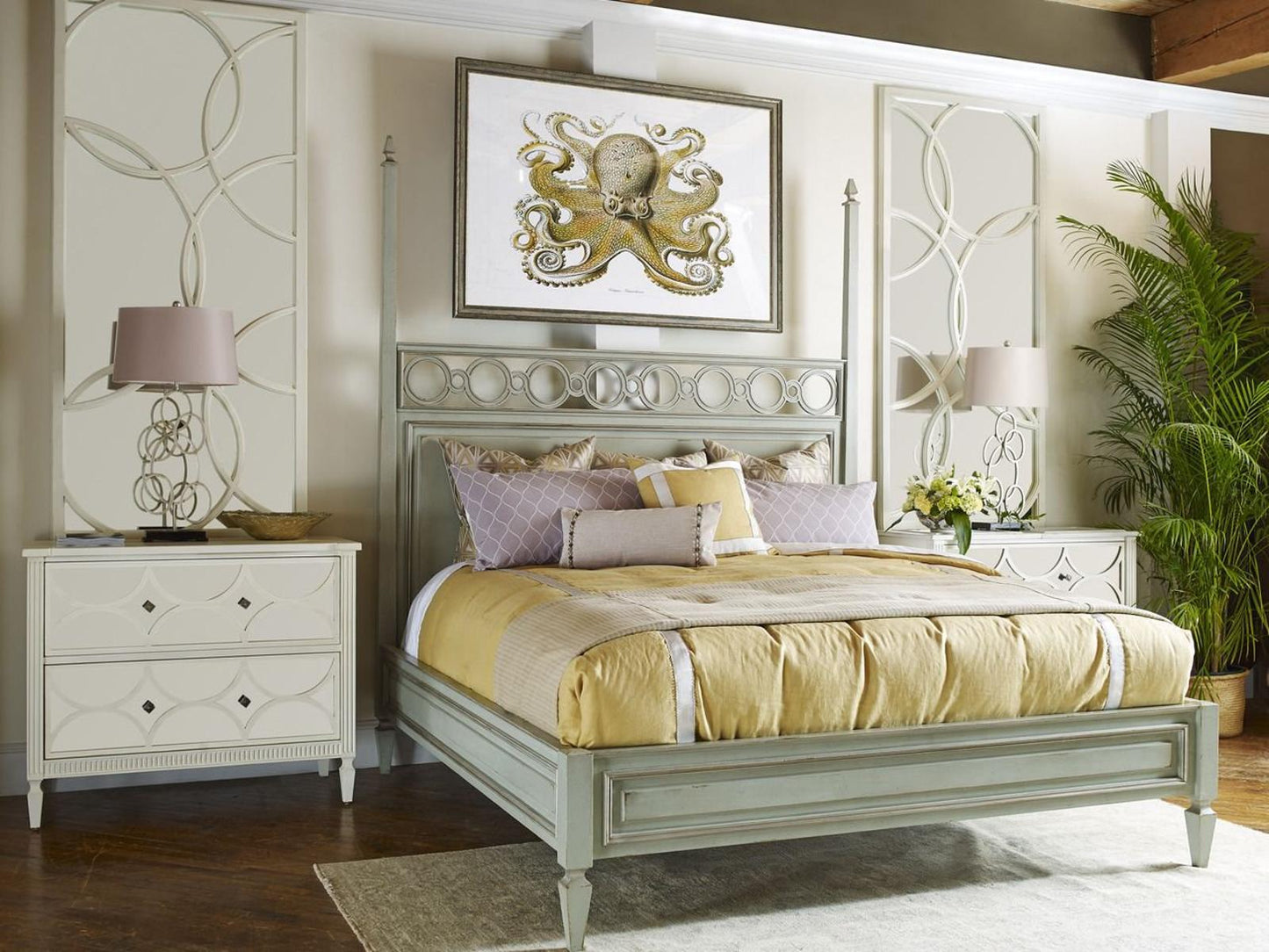 Tiffany Link Queen Panel Bed with Custom Finish Options