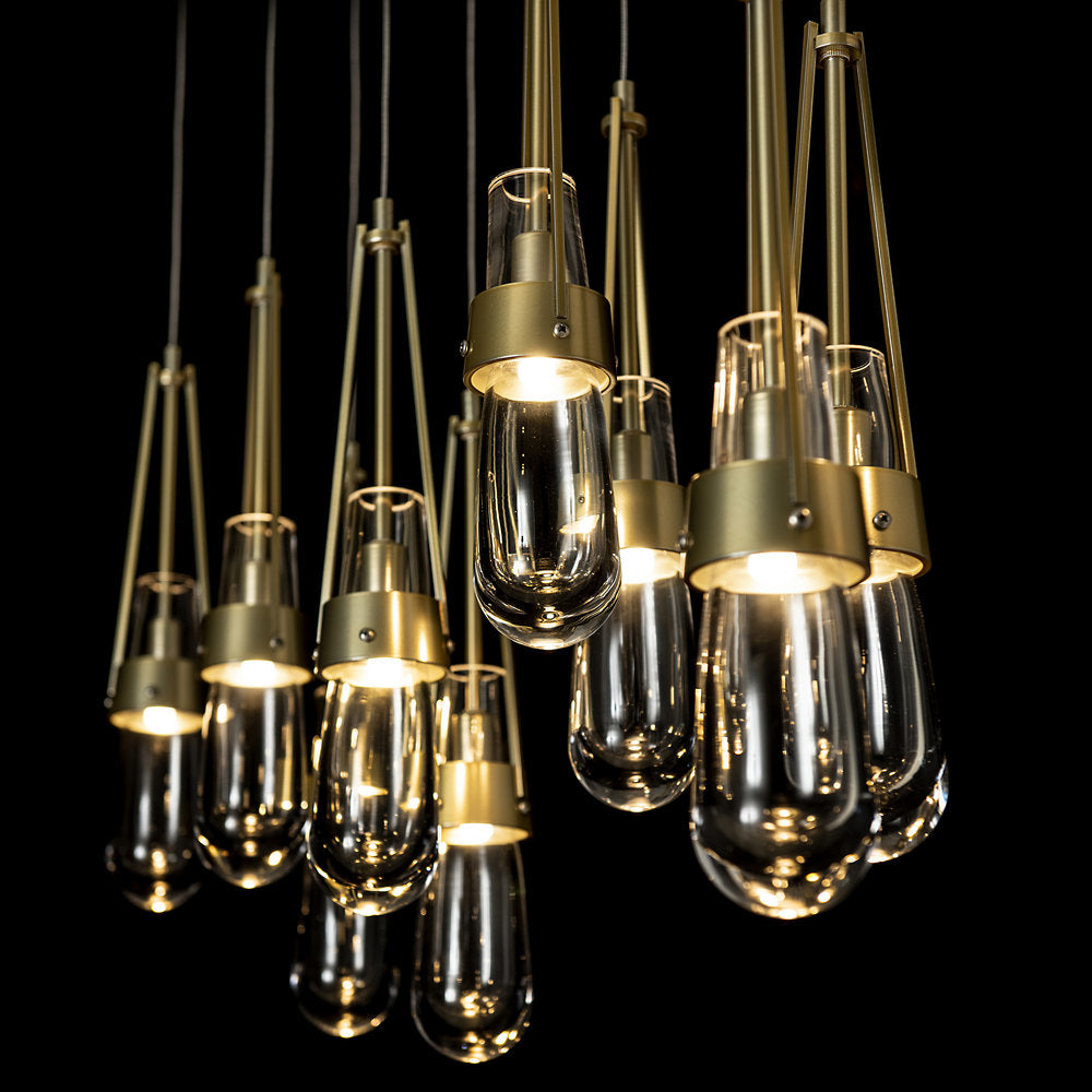 Link 10-Light Clear Glass Rectangular Multi-Light Pendant
