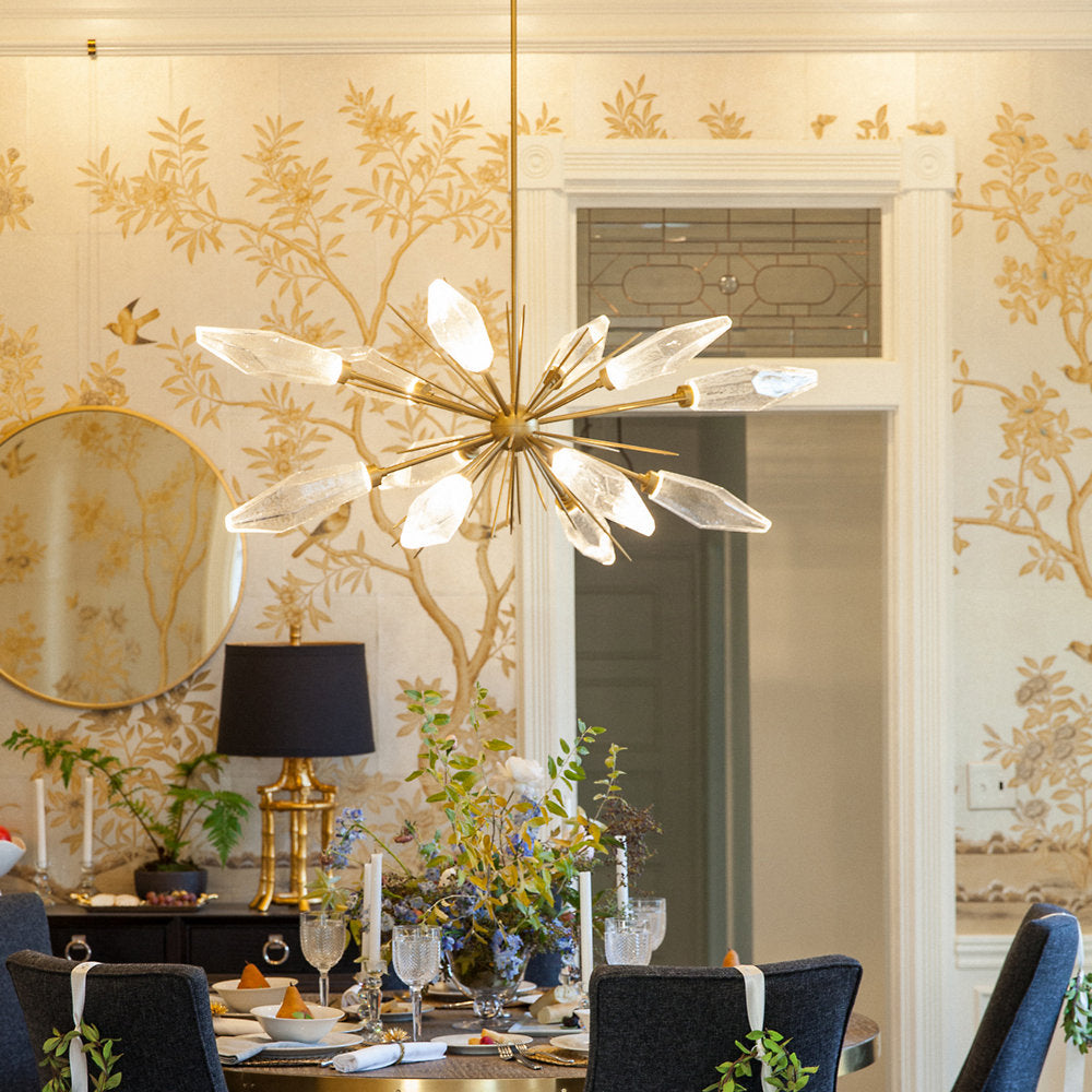 Rock Crystal Oval Starburst Chandelier