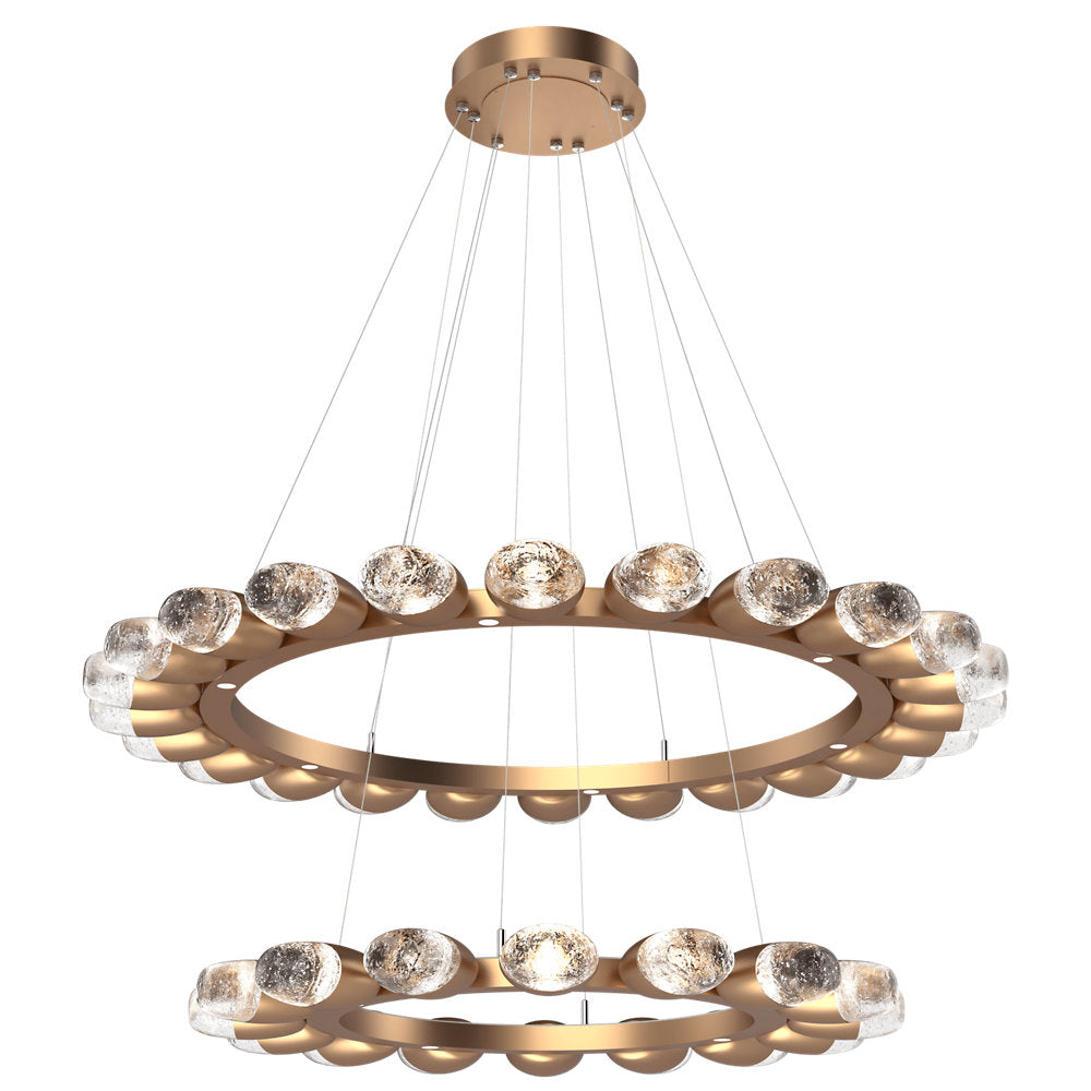 Pebble LED Double Ring Chandelier