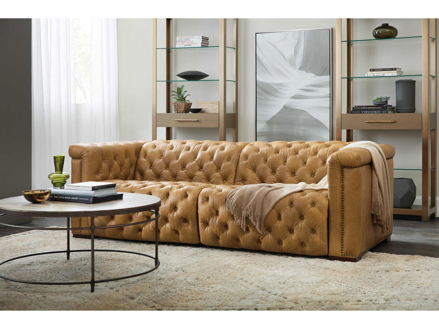 Savion 2-Seat Power Reclining Sofa with Power Headrests in Saddlebag Coin Leather