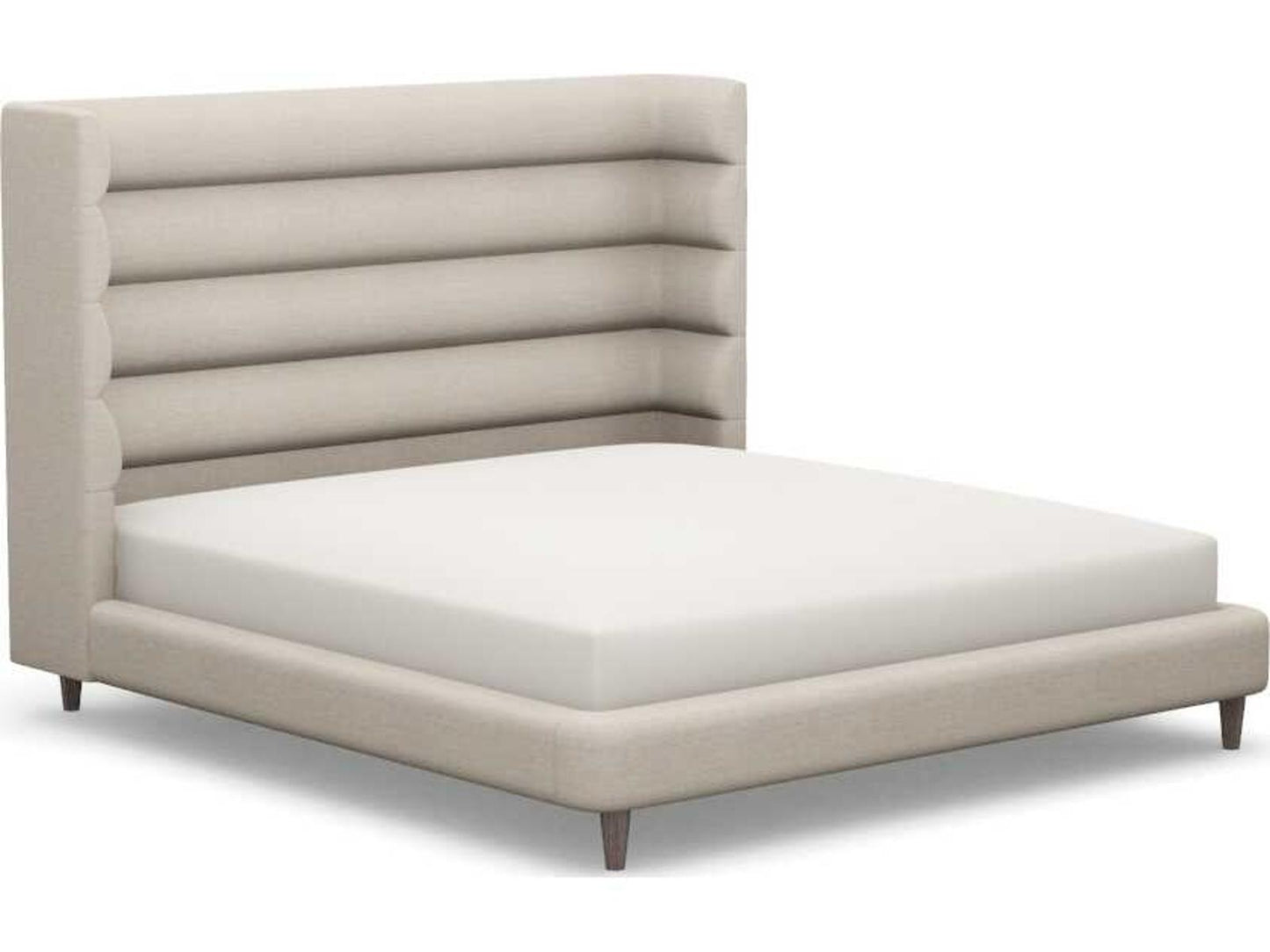 Ornette King Upholstered Platform Bed in Beige Walnut
