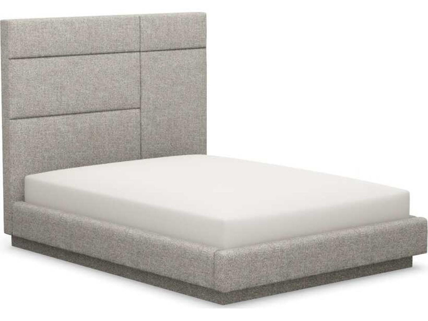 Quadrant Gray Upholstered Queen Platform Bed with Streamlined Design