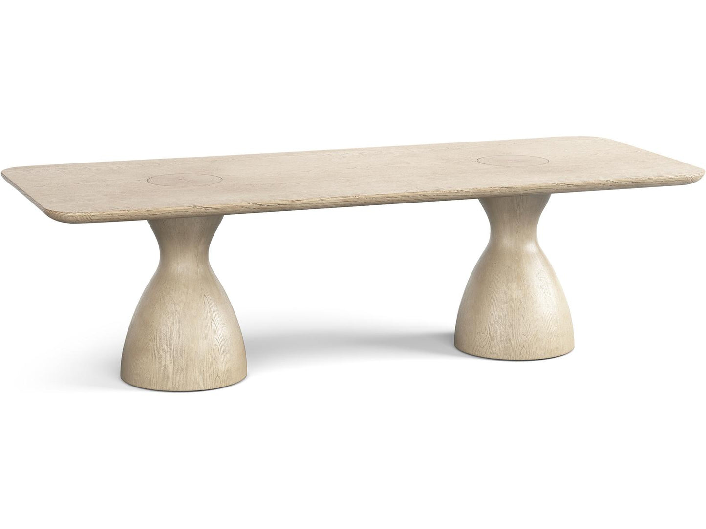 Water Rectangular 108-Inch Wood Dining Table in White Washed Oak