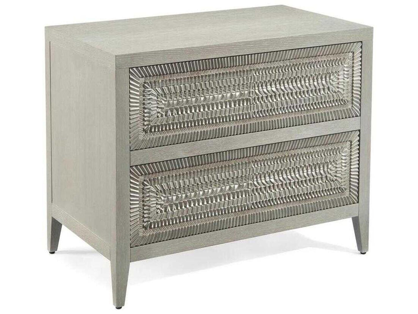 Cosmos Two-Drawer Nightstand in Grey Oak