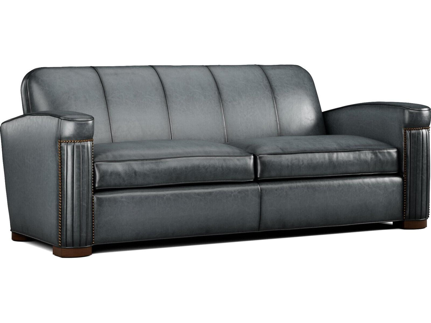 Jacques Leather Sofa with Nailhead Trim