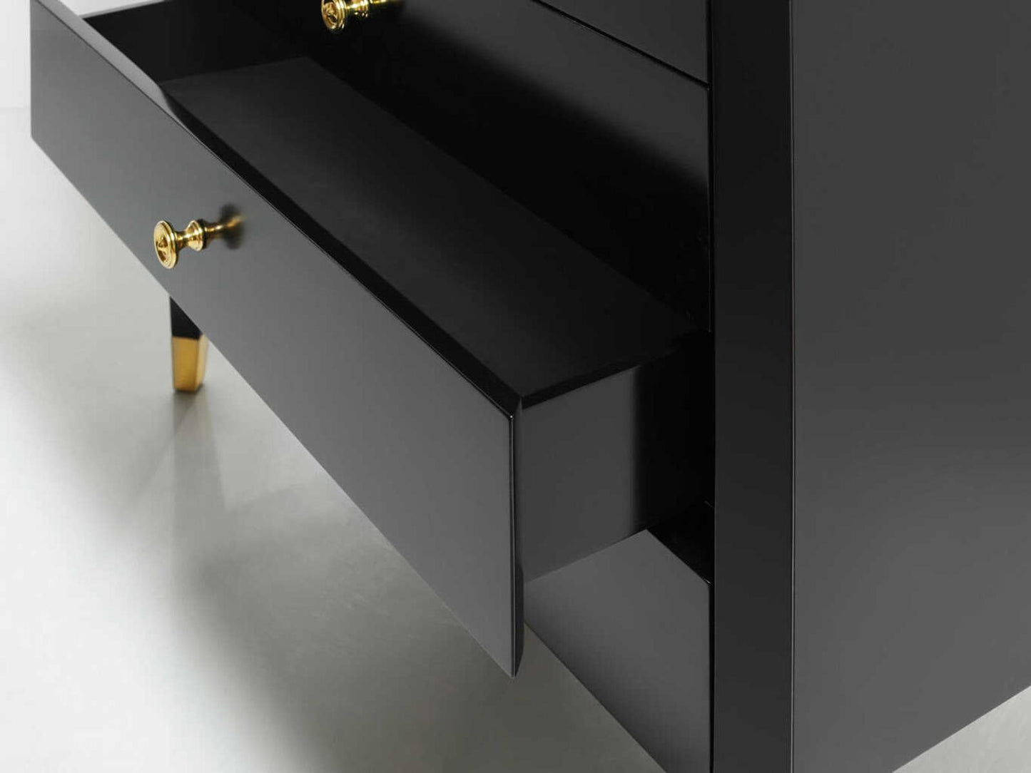 Niles 4-Drawer Nightstand with Black Marble Top and Ebony Finish