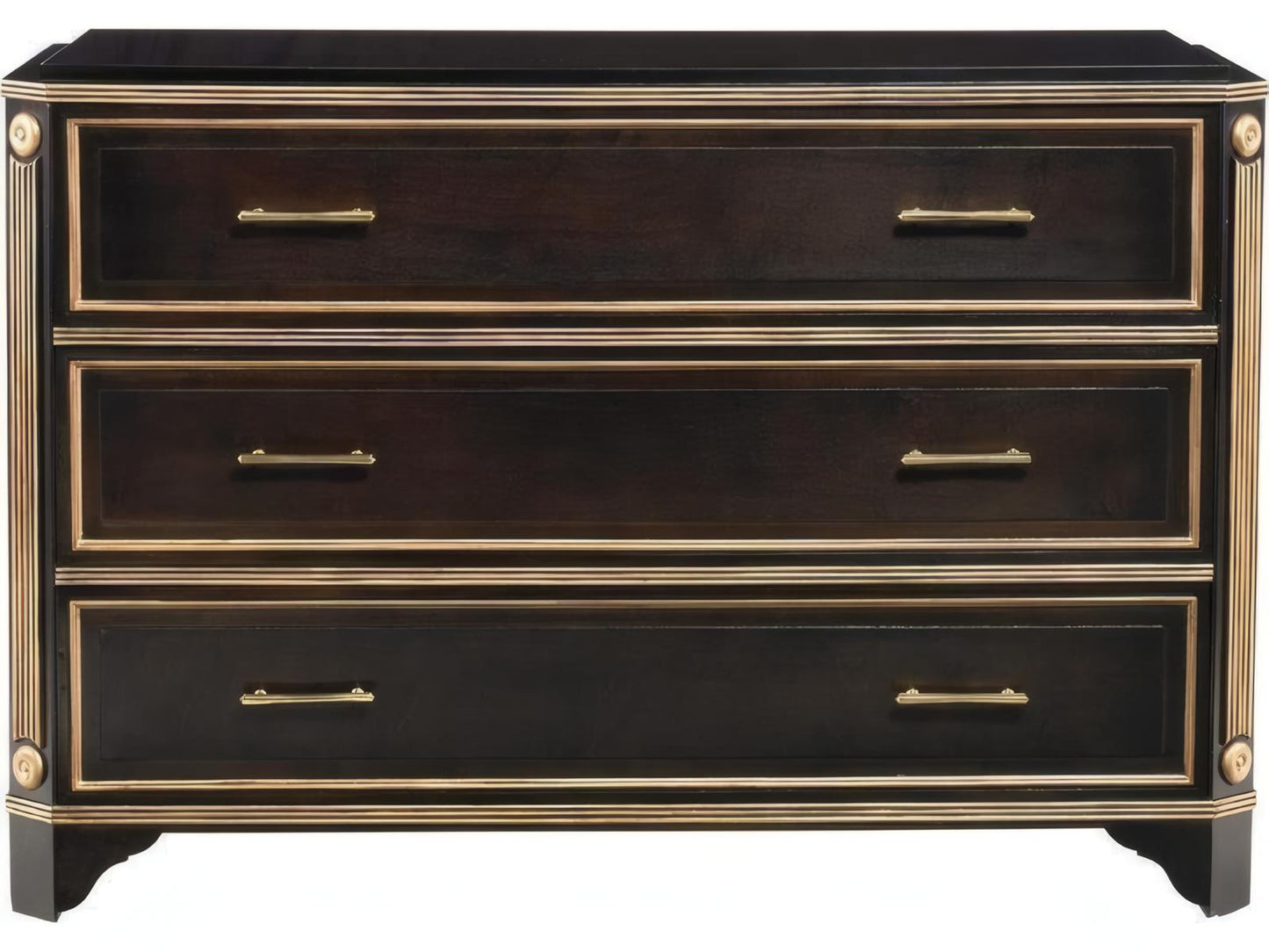 Directoire 3-Drawer Dresser with Brass Hardware