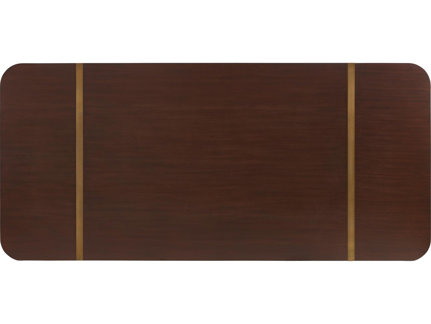 Serenity Rectangle Dining Table in Mahogany with Geometric Bases
