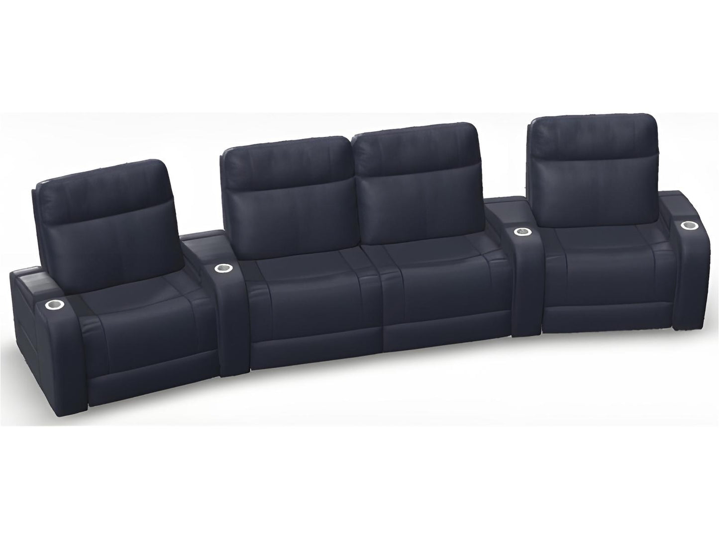 Virtue Power Reclining Leather Upholstery Sectional Sofa with Power Headrest and Lumbar