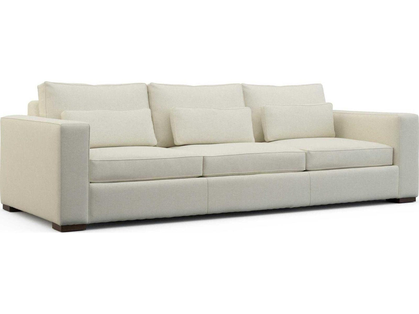 Geneva Extra Long 3-Seat Fabric Sofa in Beige