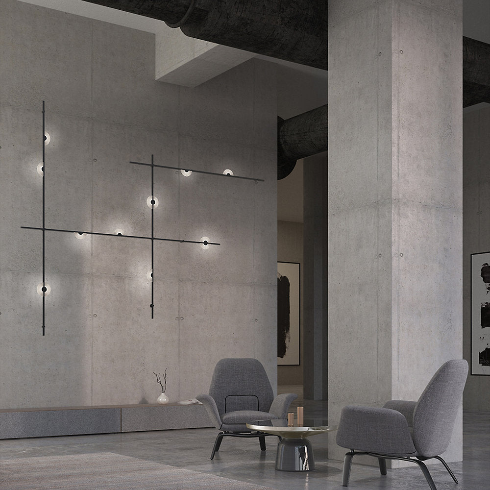 Suspenders 4-Bar Wall Mount Mezzaluna Luminaires