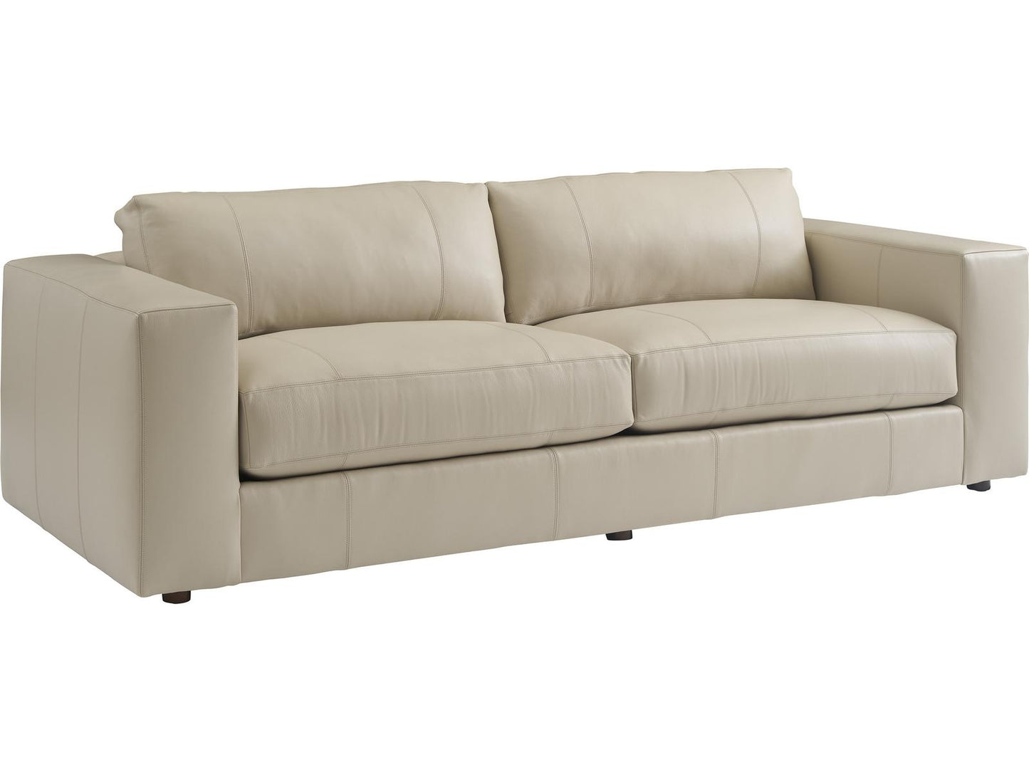 Key Biscayne Granville 2-Seat Leather Sofa in Cream