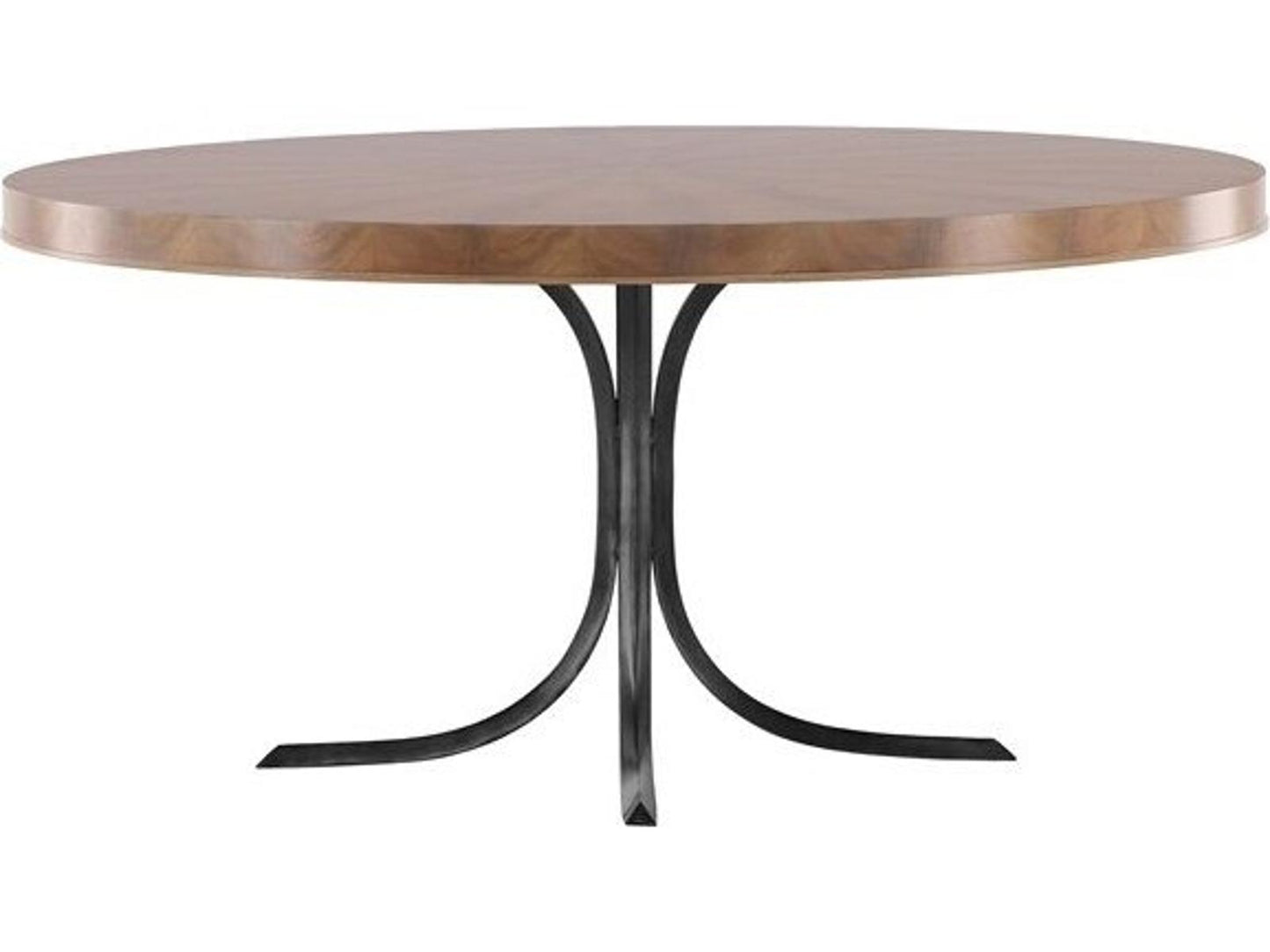 Rendition Round 61-Inch Dining Table in Mocha with Oil Rubbed Steel