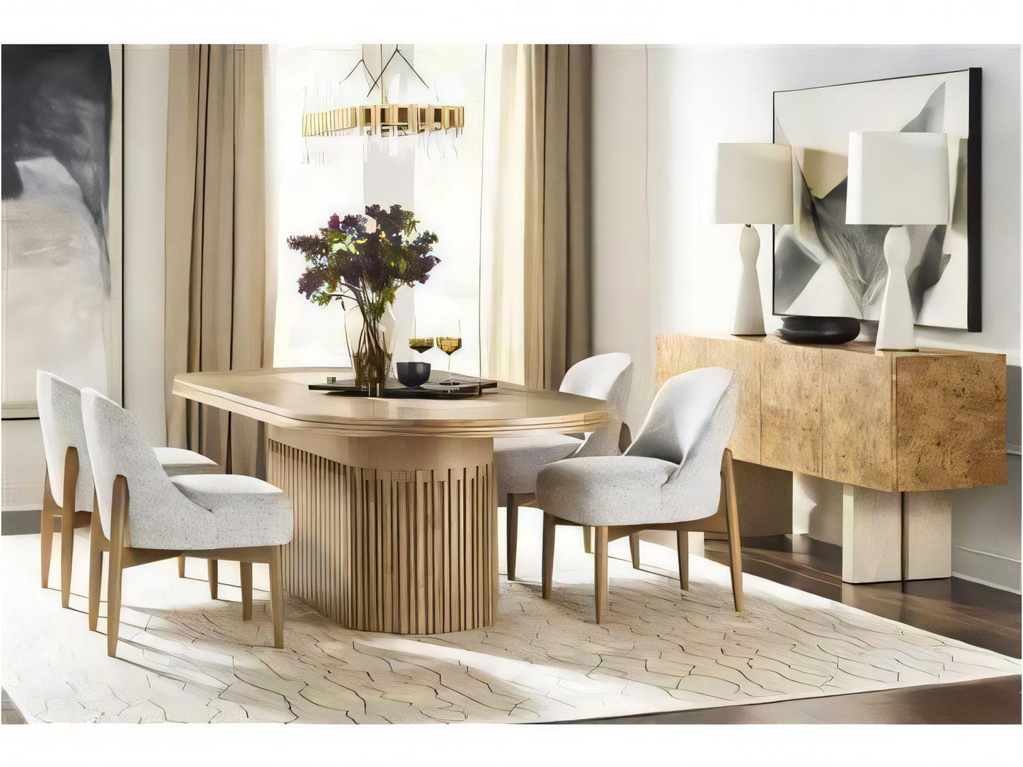 Edge 102-Inch Oval Dining Table in Camel Walnut