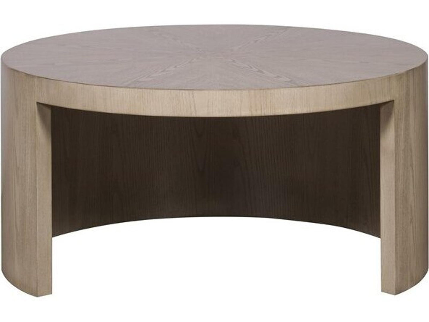Creston Round Wood Coffee Table in Linen Finish