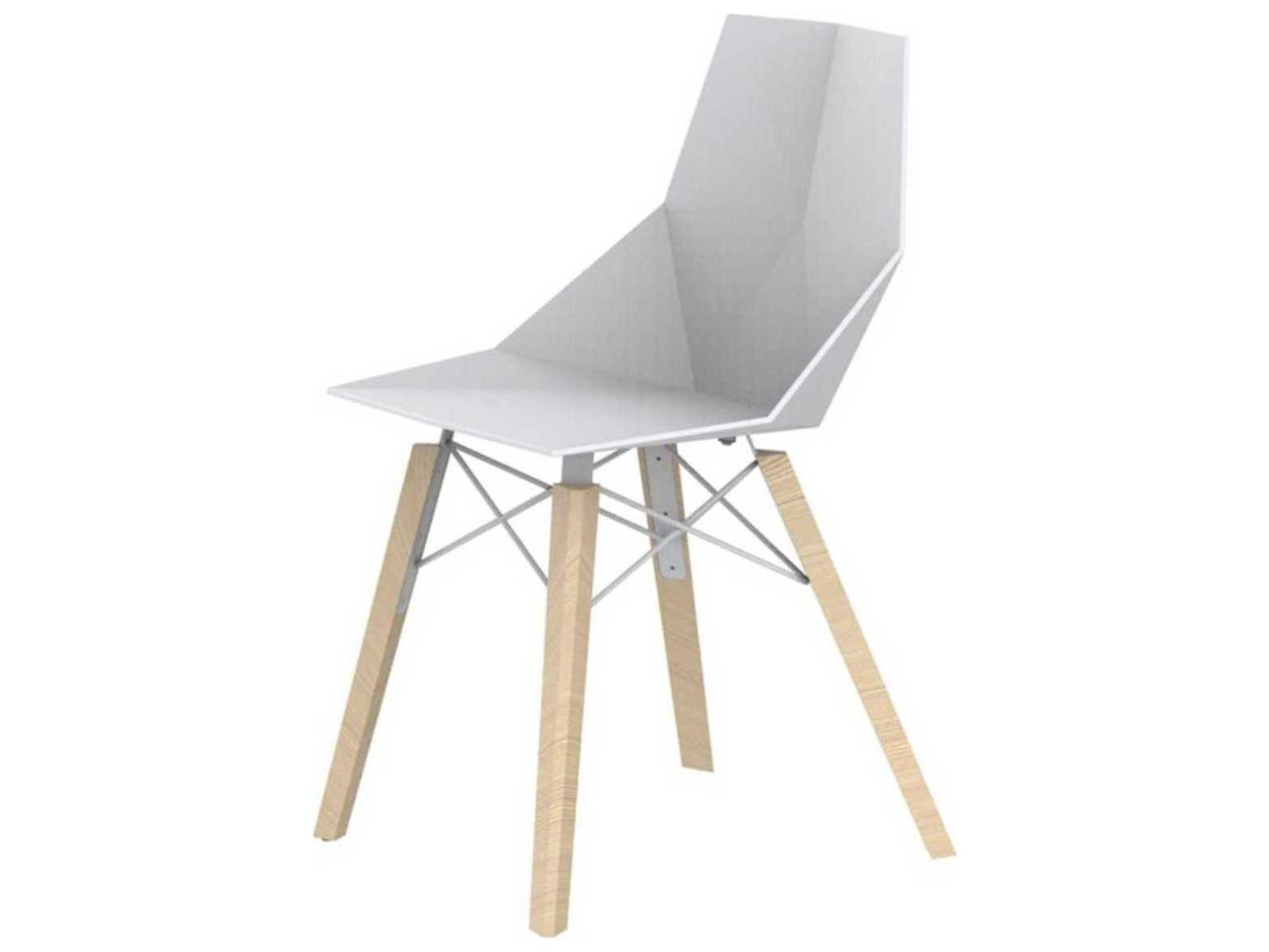 Faz Wood Beech White Side Dining Chair Set of 4