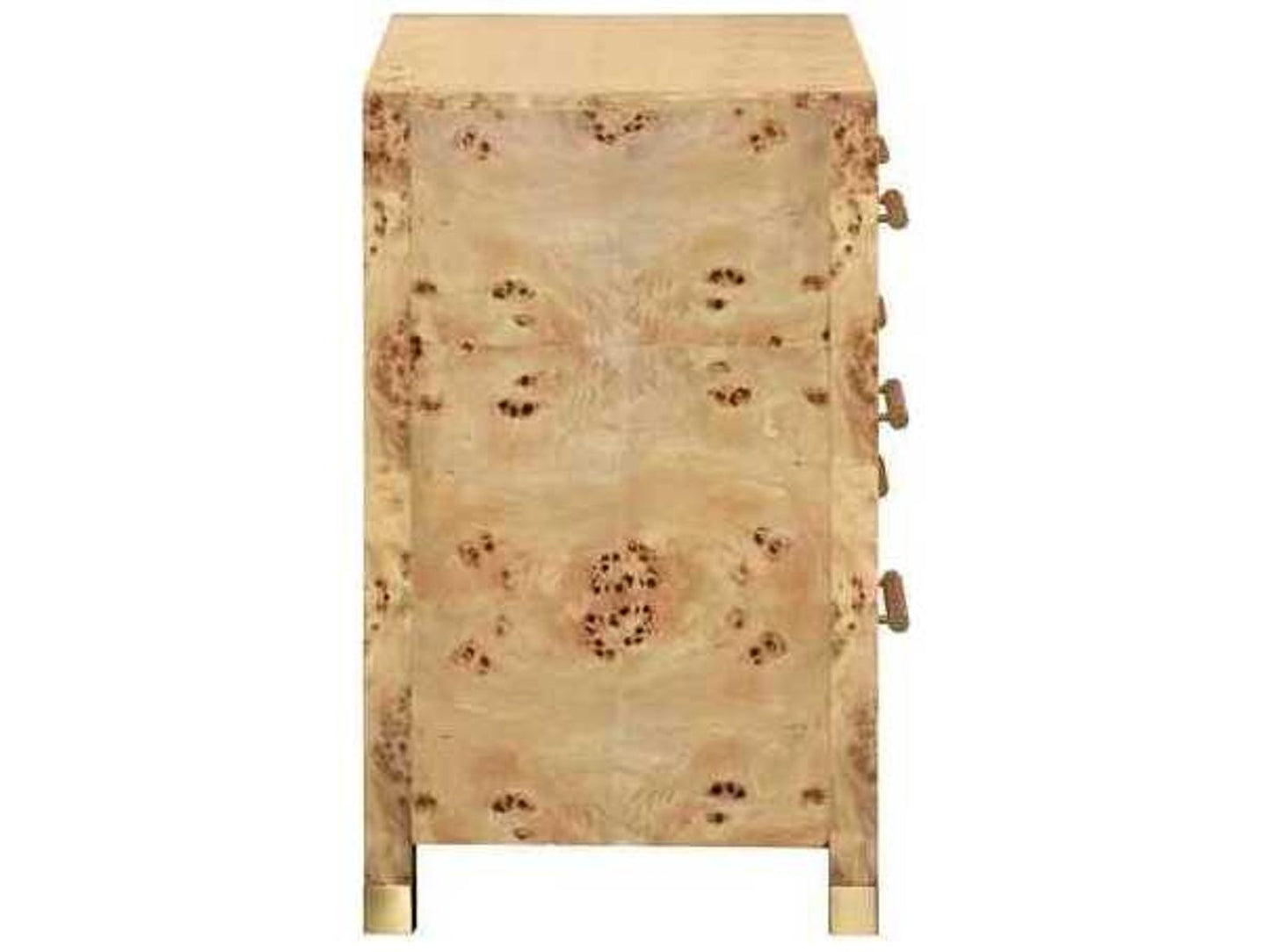 Winchester Six-Drawer Chest with Rattan Handles in Burl Wood