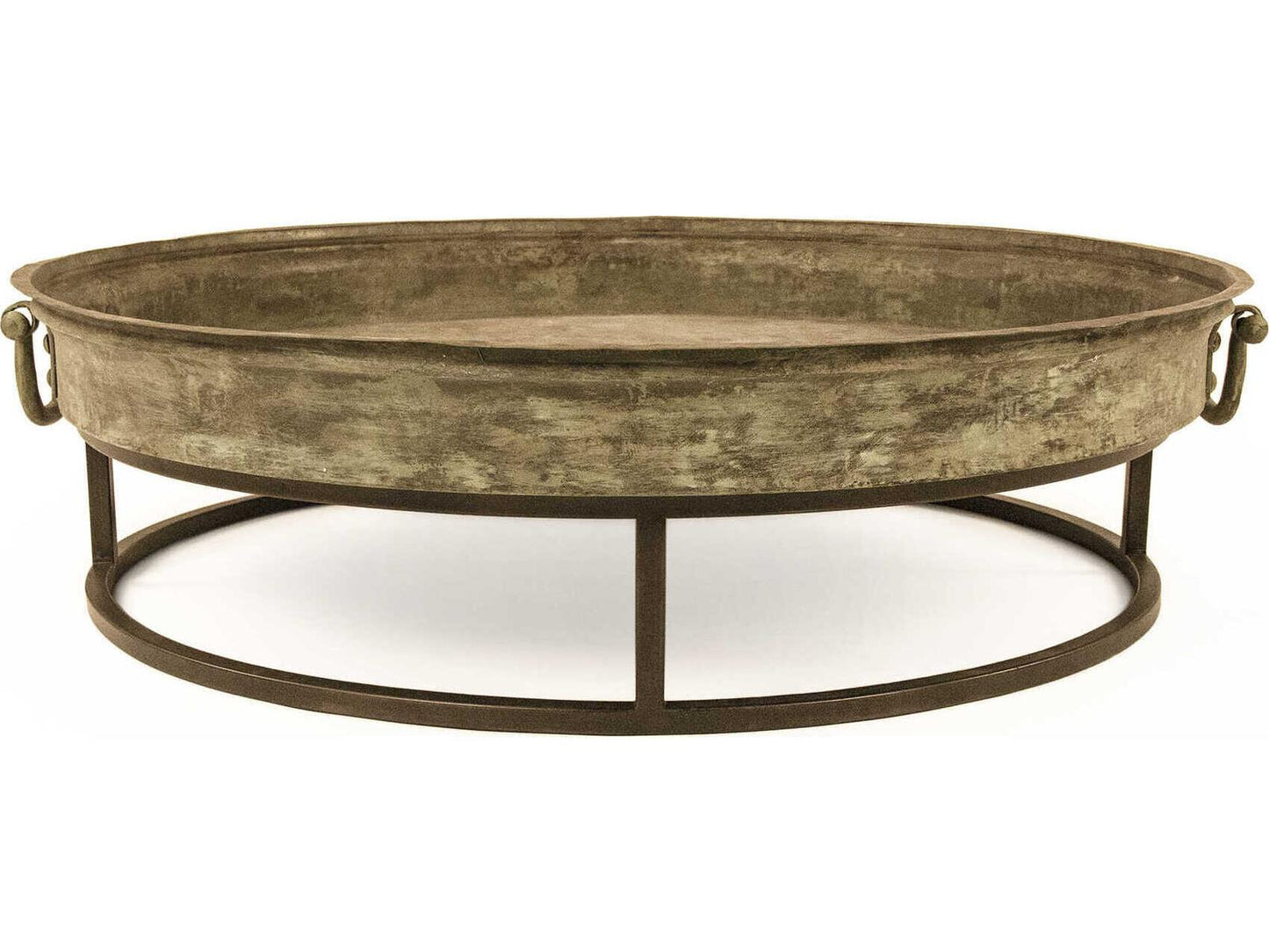 Square Metal Coffee Table in Distressed Rustic Bronze