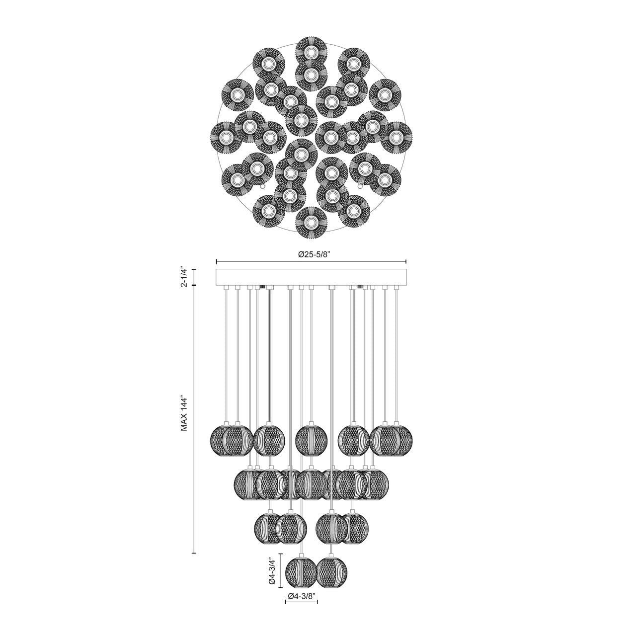 Marni 30 Head LED Pendant