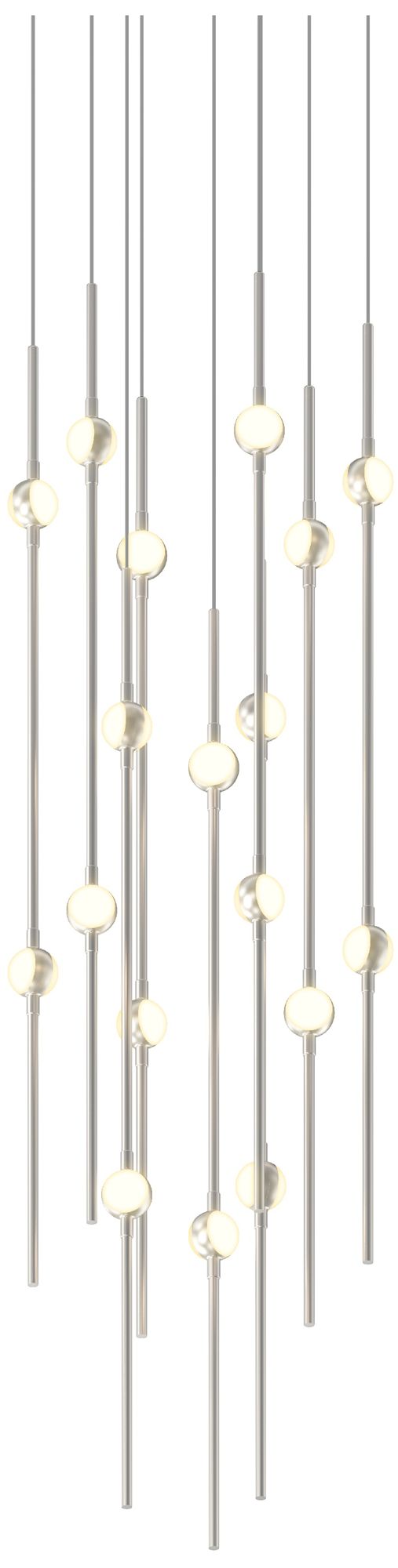 Aries 11.5"W Round Nickel 2700K Long White Shade LED Pendant