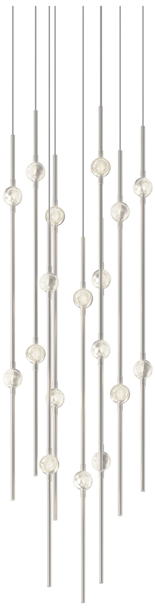 Aries 11.5"W Round Nickel 2700K Short Clear Shade LED Pendant