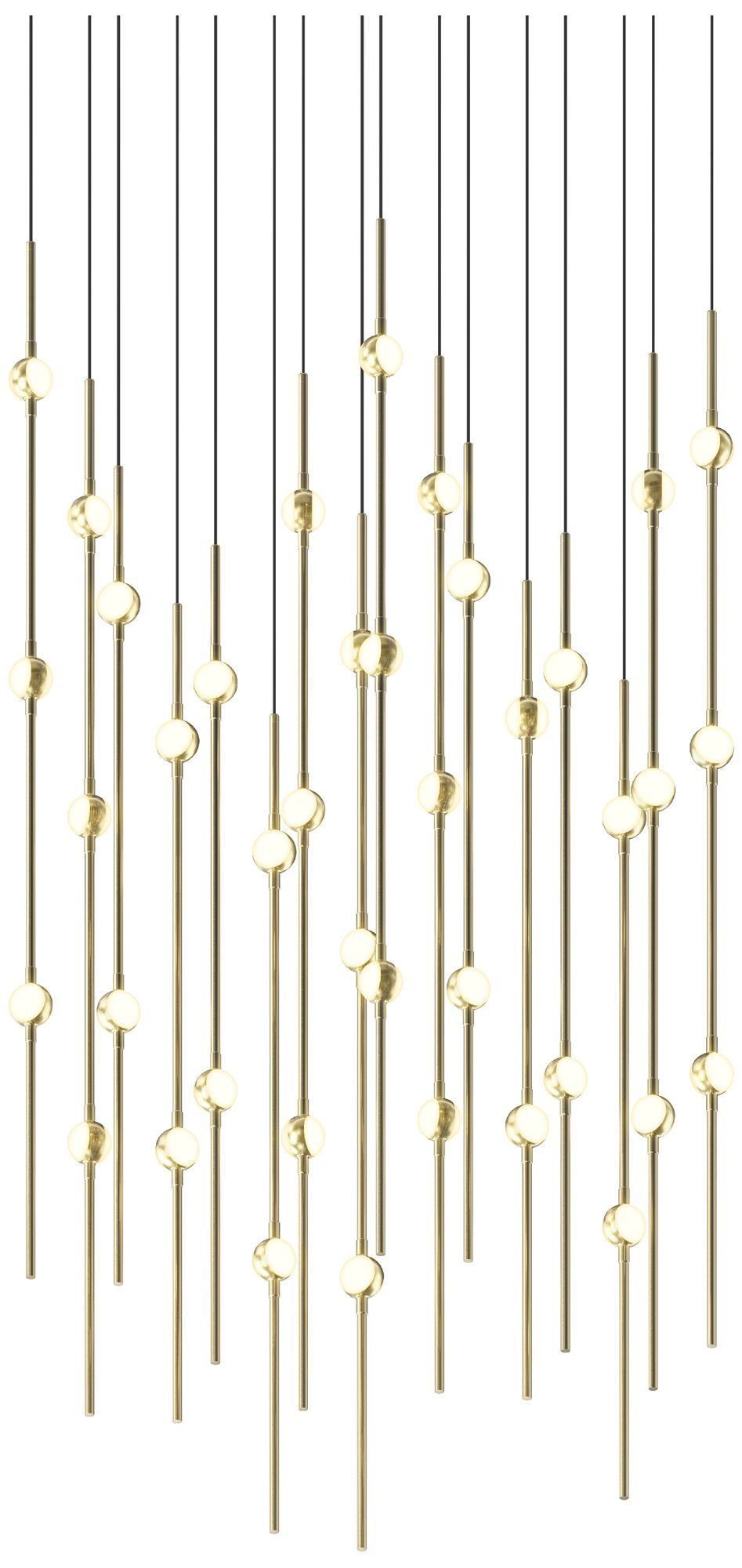 Aries 21.5"W Square Brass 3000K Long White Shade LED Pendant