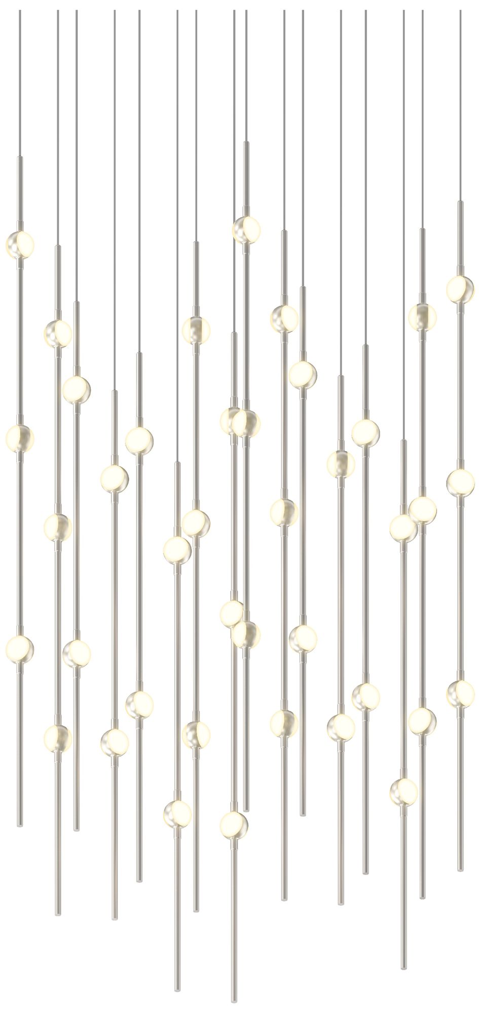 Aries 21.5"W Square Nickel 2700K Short White Shade LED Pendant