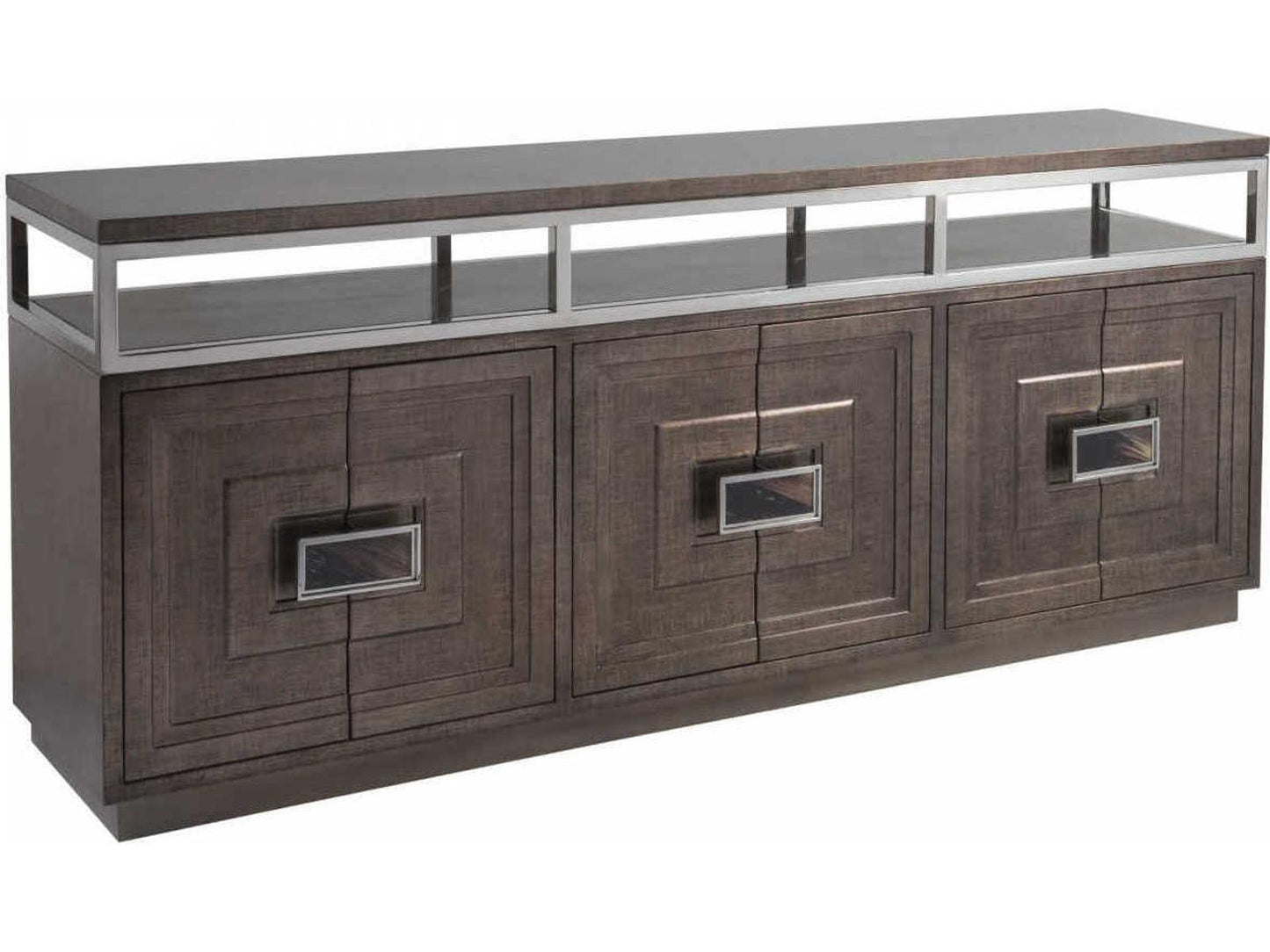 Home Viscount 79-Inch Media Console in Gold and Dark Umber
